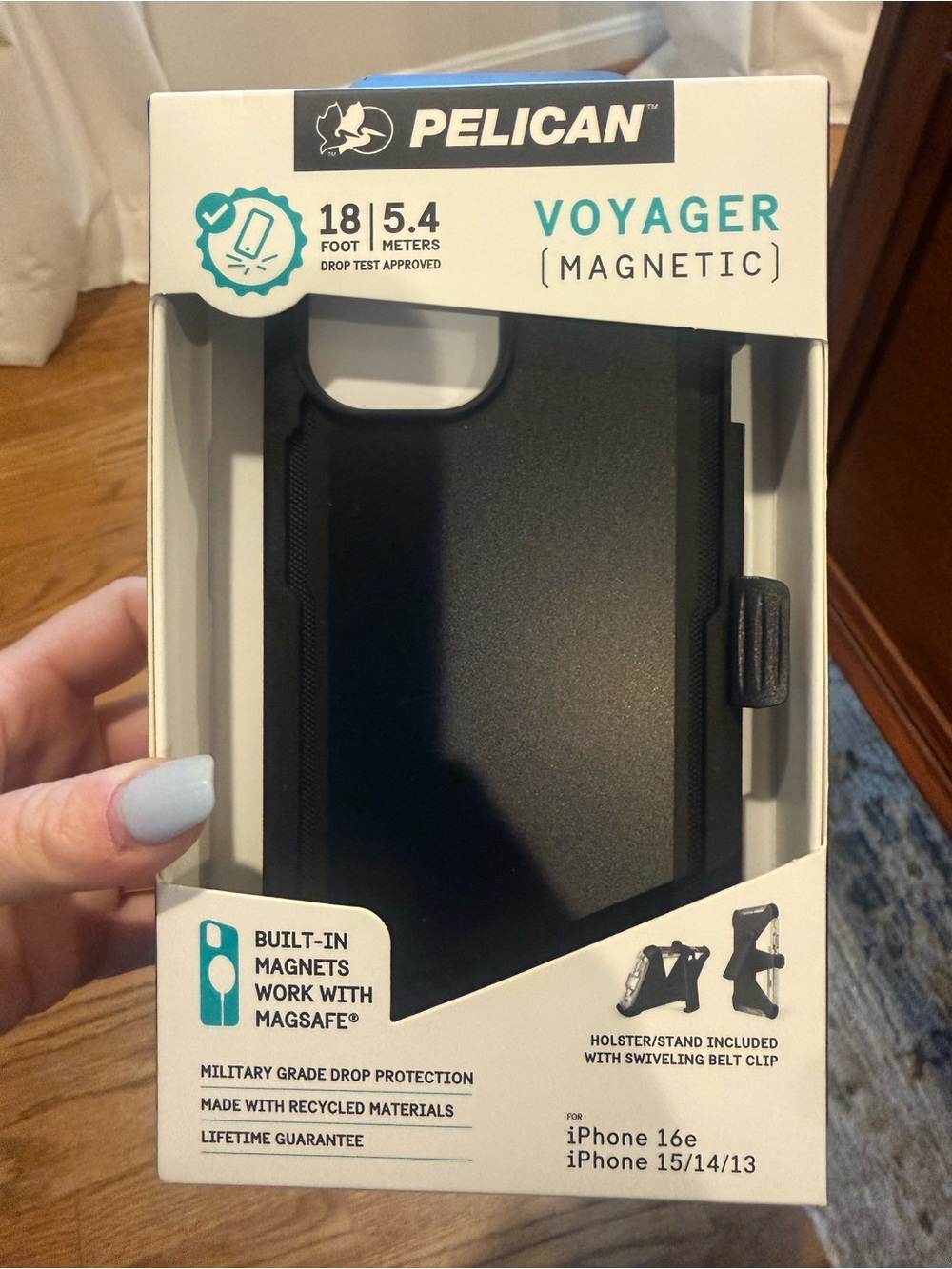 Voyager Magnetic Phone Case for iPhone 16e-15/14/13- Black
